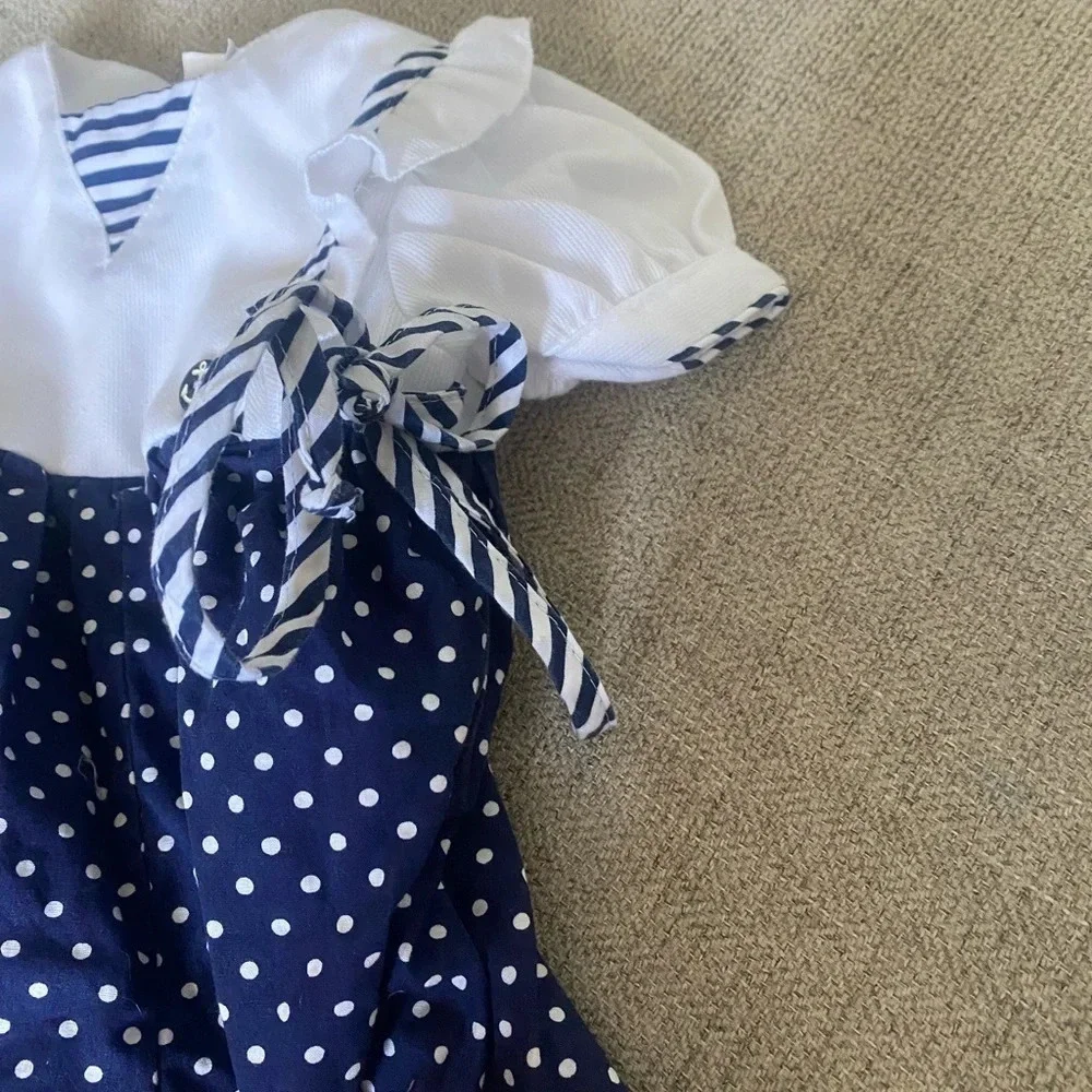 VINTAGE‎ Nautical Striped Baby Romper Size 0-6 months
